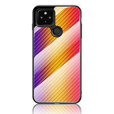 Silikon Schutzhülle Rahmen Tasche Hülle Spiegel Farbverlauf Regenbogen LS2 für Google Pixel 5 XL 5G Orange