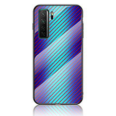 Silikon Schutzhülle Rahmen Tasche Hülle Spiegel Farbverlauf Regenbogen LS2 für Huawei Nova 7 SE 5G Blau