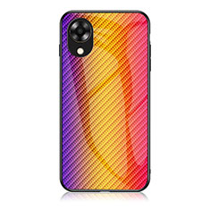 Silikon Schutzhülle Rahmen Tasche Hülle Spiegel Farbverlauf Regenbogen LS2 für Oppo A17K Orange