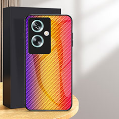 Silikon Schutzhülle Rahmen Tasche Hülle Spiegel Farbverlauf Regenbogen LS2 für Oppo A2 5G Orange