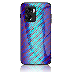 Silikon Schutzhülle Rahmen Tasche Hülle Spiegel Farbverlauf Regenbogen LS2 für Realme Narzo 50 5G Blau