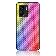 Silikon Schutzhülle Rahmen Tasche Hülle Spiegel Farbverlauf Regenbogen LS2 für Realme Narzo 50 5G Rosa
