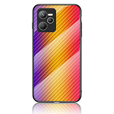 Silikon Schutzhülle Rahmen Tasche Hülle Spiegel Farbverlauf Regenbogen LS2 für Realme Narzo 50A Prime Orange