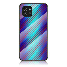 Silikon Schutzhülle Rahmen Tasche Hülle Spiegel Farbverlauf Regenbogen LS2 für Samsung Galaxy A03 Blau