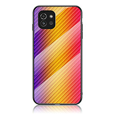 Silikon Schutzhülle Rahmen Tasche Hülle Spiegel Farbverlauf Regenbogen LS2 für Samsung Galaxy A03 Orange