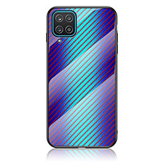 Silikon Schutzhülle Rahmen Tasche Hülle Spiegel Farbverlauf Regenbogen LS2 für Samsung Galaxy A12 5G Blau