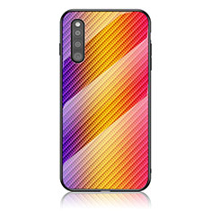 Silikon Schutzhülle Rahmen Tasche Hülle Spiegel Farbverlauf Regenbogen LS2 für Samsung Galaxy A41 SC-41A Orange