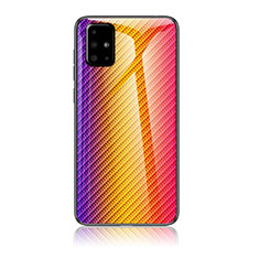 Silikon Schutzhülle Rahmen Tasche Hülle Spiegel Farbverlauf Regenbogen LS2 für Samsung Galaxy A51 4G Orange