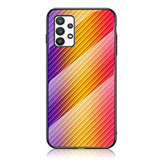 Silikon Schutzhülle Rahmen Tasche Hülle Spiegel Farbverlauf Regenbogen LS2 für Samsung Galaxy A53 5G Orange