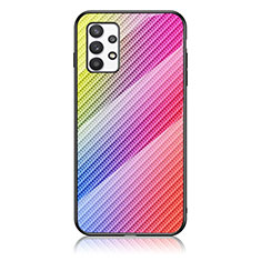 Silikon Schutzhülle Rahmen Tasche Hülle Spiegel Farbverlauf Regenbogen LS2 für Samsung Galaxy A53 5G Rosa