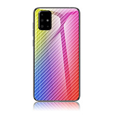 Silikon Schutzhülle Rahmen Tasche Hülle Spiegel Farbverlauf Regenbogen LS2 für Samsung Galaxy A71 5G Rosa