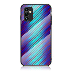 Silikon Schutzhülle Rahmen Tasche Hülle Spiegel Farbverlauf Regenbogen LS2 für Samsung Galaxy F23 5G Blau