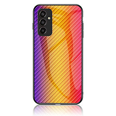 Silikon Schutzhülle Rahmen Tasche Hülle Spiegel Farbverlauf Regenbogen LS2 für Samsung Galaxy M13 4G Orange