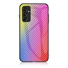 Silikon Schutzhülle Rahmen Tasche Hülle Spiegel Farbverlauf Regenbogen LS2 für Samsung Galaxy M13 4G Rosa