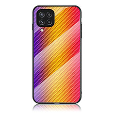 Silikon Schutzhülle Rahmen Tasche Hülle Spiegel Farbverlauf Regenbogen LS2 für Samsung Galaxy M32 4G Orange