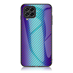 Silikon Schutzhülle Rahmen Tasche Hülle Spiegel Farbverlauf Regenbogen LS2 für Samsung Galaxy M53 5G Blau