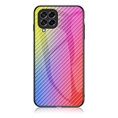 Silikon Schutzhülle Rahmen Tasche Hülle Spiegel Farbverlauf Regenbogen LS2 für Samsung Galaxy M53 5G Rosa