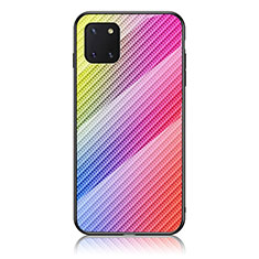 Silikon Schutzhülle Rahmen Tasche Hülle Spiegel Farbverlauf Regenbogen LS2 für Samsung Galaxy Note 10 Lite Rosa