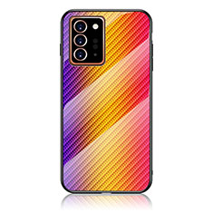 Silikon Schutzhülle Rahmen Tasche Hülle Spiegel Farbverlauf Regenbogen LS2 für Samsung Galaxy Note 20 Ultra 5G Orange