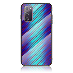 Silikon Schutzhülle Rahmen Tasche Hülle Spiegel Farbverlauf Regenbogen LS2 für Samsung Galaxy S20 FE (2022) 5G Blau