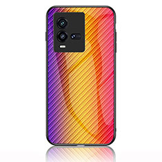 Silikon Schutzhülle Rahmen Tasche Hülle Spiegel Farbverlauf Regenbogen LS2 für Vivo iQOO 10 5G Orange