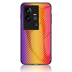 Silikon Schutzhülle Rahmen Tasche Hülle Spiegel Farbverlauf Regenbogen LS2 für Vivo iQOO 11 5G Orange