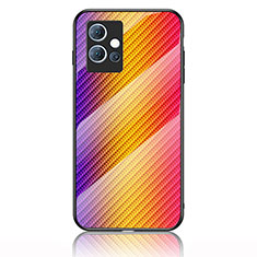 Silikon Schutzhülle Rahmen Tasche Hülle Spiegel Farbverlauf Regenbogen LS2 für Vivo iQOO Z6 5G Orange