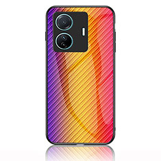 Silikon Schutzhülle Rahmen Tasche Hülle Spiegel Farbverlauf Regenbogen LS2 für Vivo iQOO Z6 Pro 5G Orange