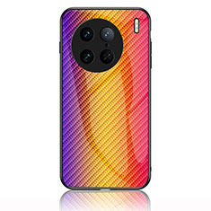 Silikon Schutzhülle Rahmen Tasche Hülle Spiegel Farbverlauf Regenbogen LS2 für Vivo X90 5G Orange