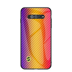 Silikon Schutzhülle Rahmen Tasche Hülle Spiegel Farbverlauf Regenbogen LS2 für Xiaomi Black Shark 4S Pro 5G Orange