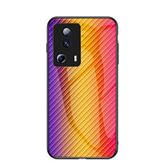 Silikon Schutzhülle Rahmen Tasche Hülle Spiegel Farbverlauf Regenbogen LS2 für Xiaomi Mi 13 Lite 5G Orange