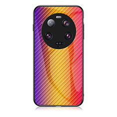 Silikon Schutzhülle Rahmen Tasche Hülle Spiegel Farbverlauf Regenbogen LS2 für Xiaomi Mi 13 Ultra 5G Orange