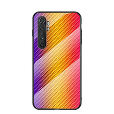 Silikon Schutzhülle Rahmen Tasche Hülle Spiegel Farbverlauf Regenbogen LS2 für Xiaomi Mi Note 10 Lite Orange