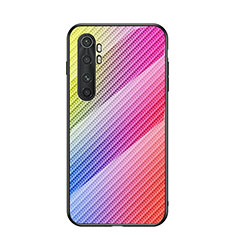 Silikon Schutzhülle Rahmen Tasche Hülle Spiegel Farbverlauf Regenbogen LS2 für Xiaomi Mi Note 10 Lite Rosa