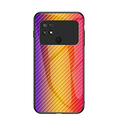 Silikon Schutzhülle Rahmen Tasche Hülle Spiegel Farbverlauf Regenbogen LS2 für Xiaomi Poco C40 Orange
