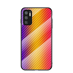 Silikon Schutzhülle Rahmen Tasche Hülle Spiegel Farbverlauf Regenbogen LS2 für Xiaomi POCO M3 Pro 5G Orange