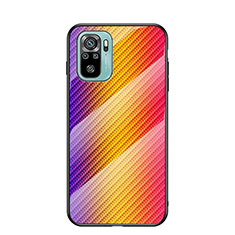 Silikon Schutzhülle Rahmen Tasche Hülle Spiegel Farbverlauf Regenbogen LS2 für Xiaomi Poco M5S Orange