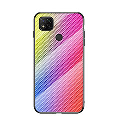 Silikon Schutzhülle Rahmen Tasche Hülle Spiegel Farbverlauf Regenbogen LS2 für Xiaomi Redmi 10A 4G Rosa