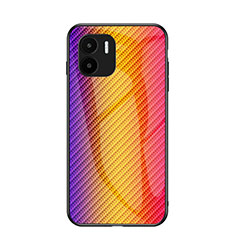 Silikon Schutzhülle Rahmen Tasche Hülle Spiegel Farbverlauf Regenbogen LS2 für Xiaomi Redmi A2 Orange