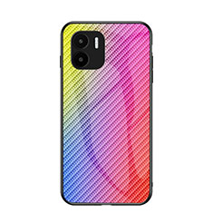 Silikon Schutzhülle Rahmen Tasche Hülle Spiegel Farbverlauf Regenbogen LS2 für Xiaomi Redmi A2 Plus Rosa