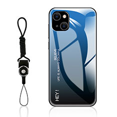 Silikon Schutzhülle Rahmen Tasche Hülle Spiegel Farbverlauf Regenbogen M01 für Apple iPhone 13 Blau