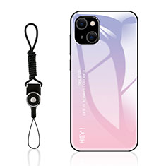 Silikon Schutzhülle Rahmen Tasche Hülle Spiegel Farbverlauf Regenbogen M01 für Apple iPhone 13 Mini Rosa