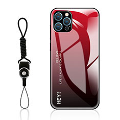 Silikon Schutzhülle Rahmen Tasche Hülle Spiegel Farbverlauf Regenbogen M01 für Apple iPhone 13 Pro Max Rot