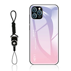 Silikon Schutzhülle Rahmen Tasche Hülle Spiegel Farbverlauf Regenbogen M01 für Apple iPhone 13 Pro Rosa