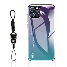 Silikon Schutzhülle Rahmen Tasche Hülle Spiegel Farbverlauf Regenbogen M01 für Apple iPhone 13 Pro Violett