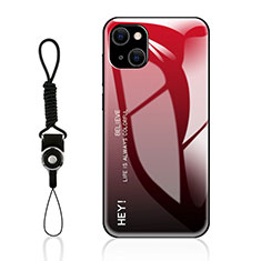 Silikon Schutzhülle Rahmen Tasche Hülle Spiegel Farbverlauf Regenbogen M01 für Apple iPhone 14 Rot