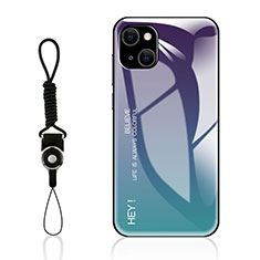 Silikon Schutzhülle Rahmen Tasche Hülle Spiegel Farbverlauf Regenbogen M01 für Apple iPhone 14 Violett