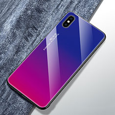 Silikon Schutzhülle Rahmen Tasche Hülle Spiegel Farbverlauf Regenbogen M01 für Apple iPhone Xs Max Plusfarbig