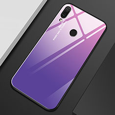 Silikon Schutzhülle Rahmen Tasche Hülle Spiegel Farbverlauf Regenbogen M01 für Huawei Enjoy 9 Plus Violett