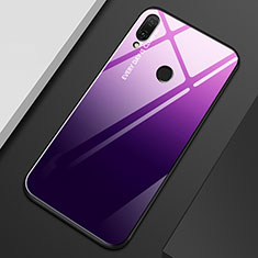 Silikon Schutzhülle Rahmen Tasche Hülle Spiegel Farbverlauf Regenbogen M01 für Huawei Y9 (2019) Plusfarbig
